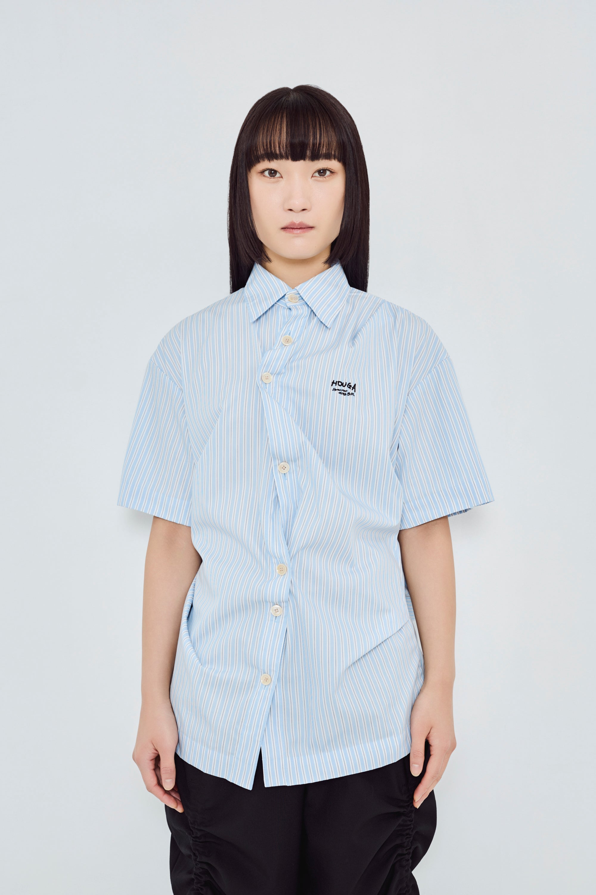 aqua draped shirt – HOUGA