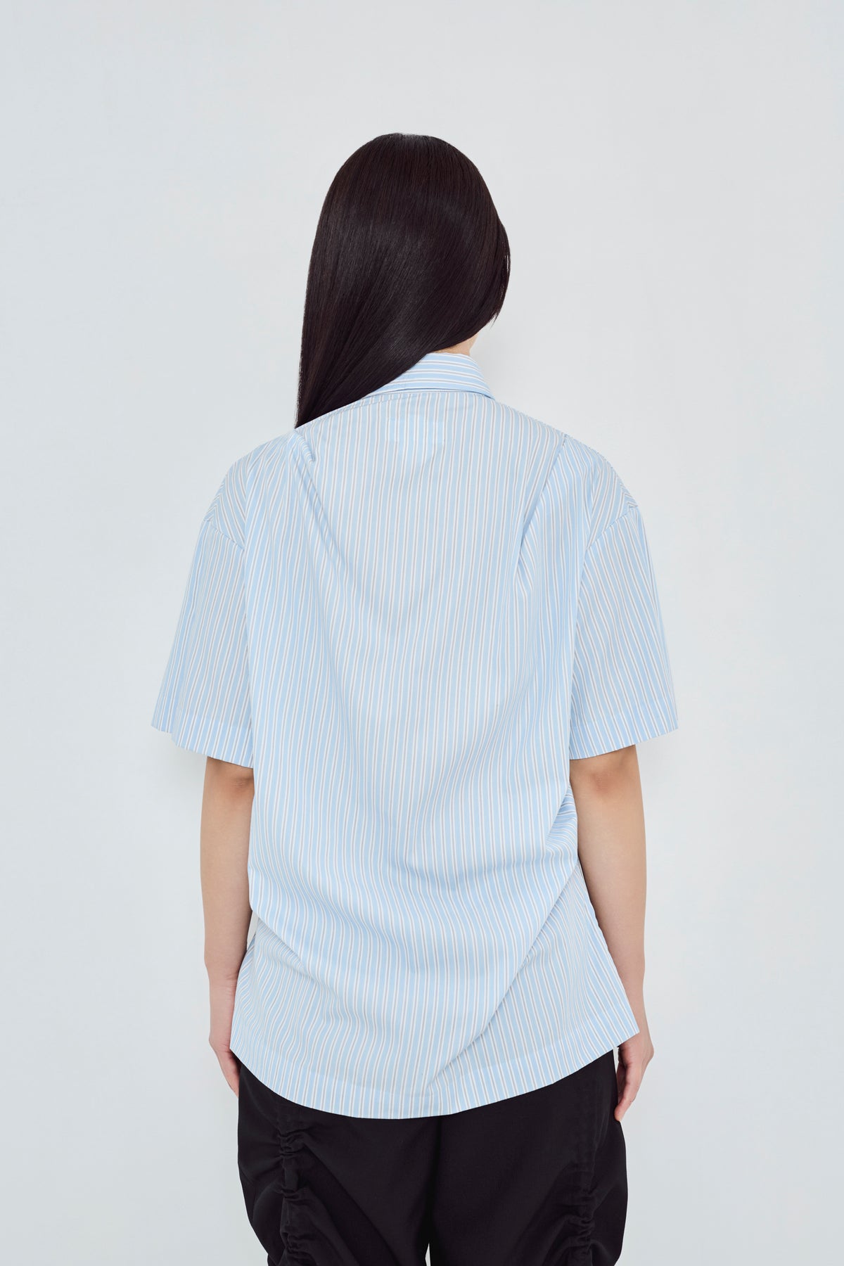 aqua draped shirt