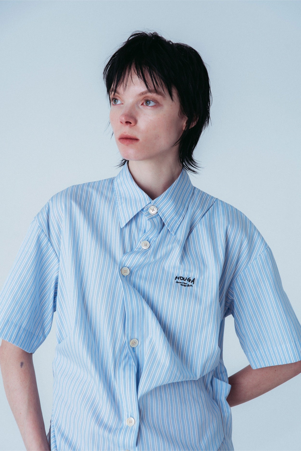 aqua draped shirt – HOUGA
