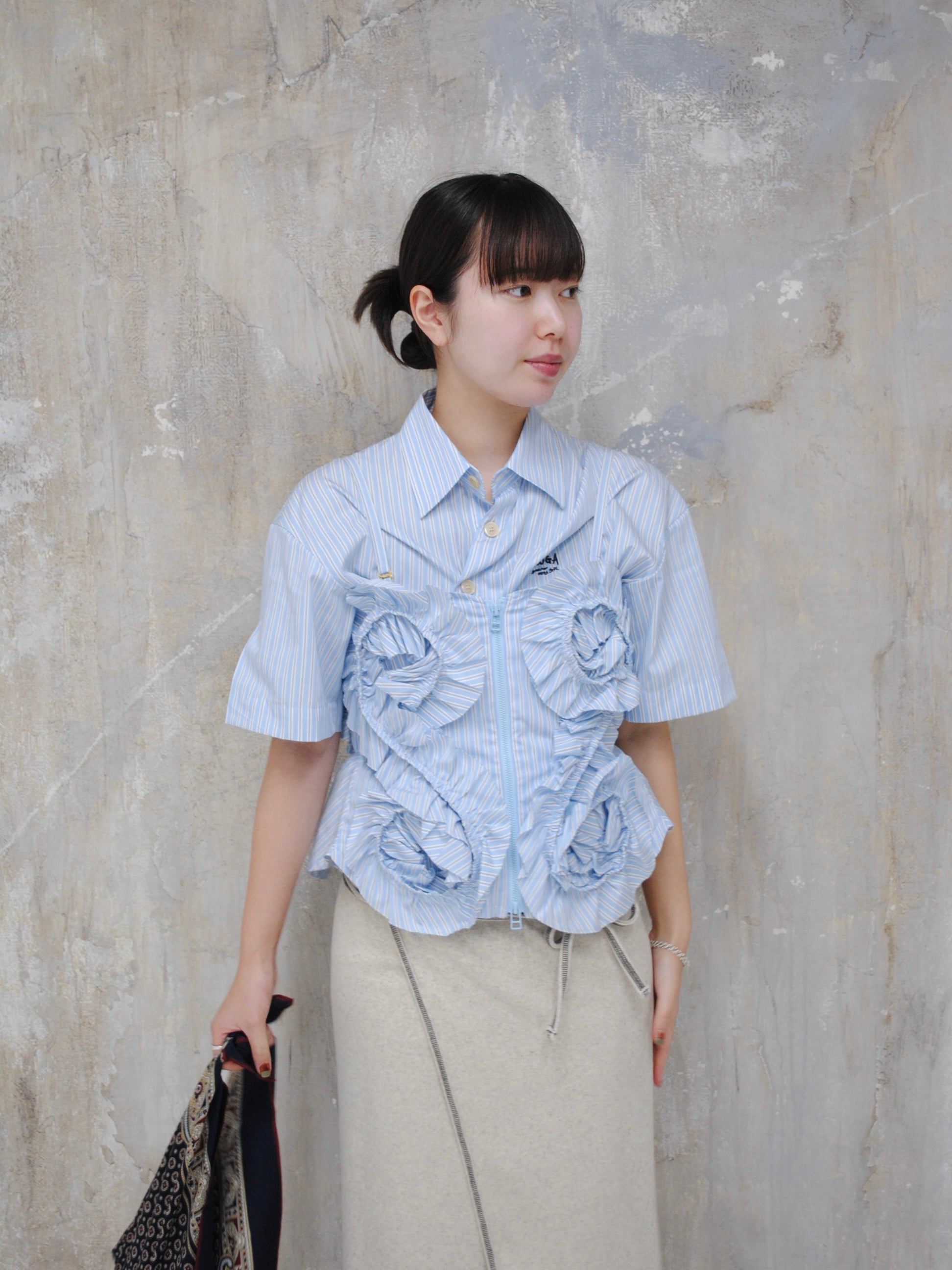 HOUGA/フリルTシャツ HOUGA frill strap・BLACK - tity