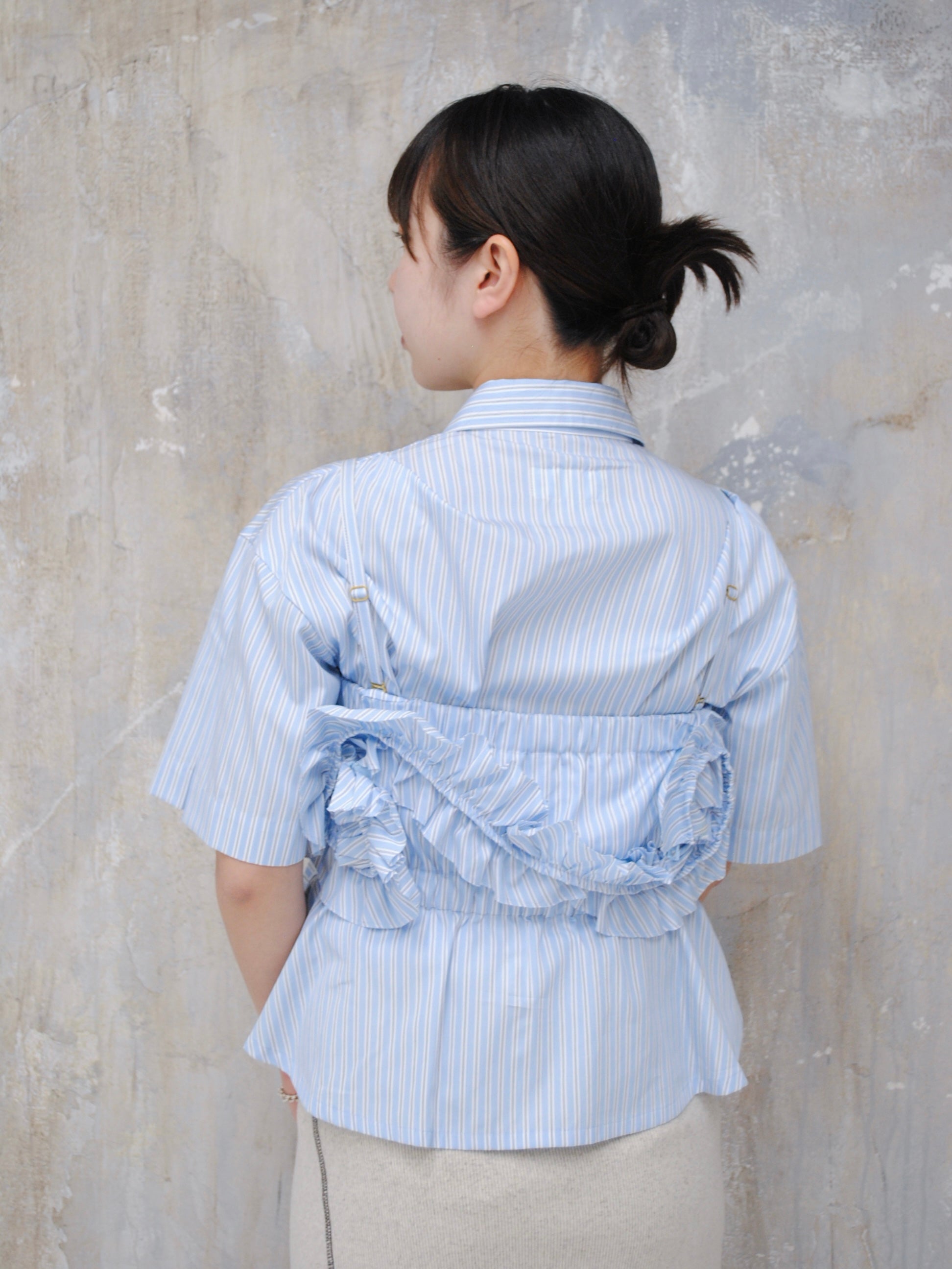 HOUGA/フリルTシャツ HOUGA frill strap・BLACK - tity