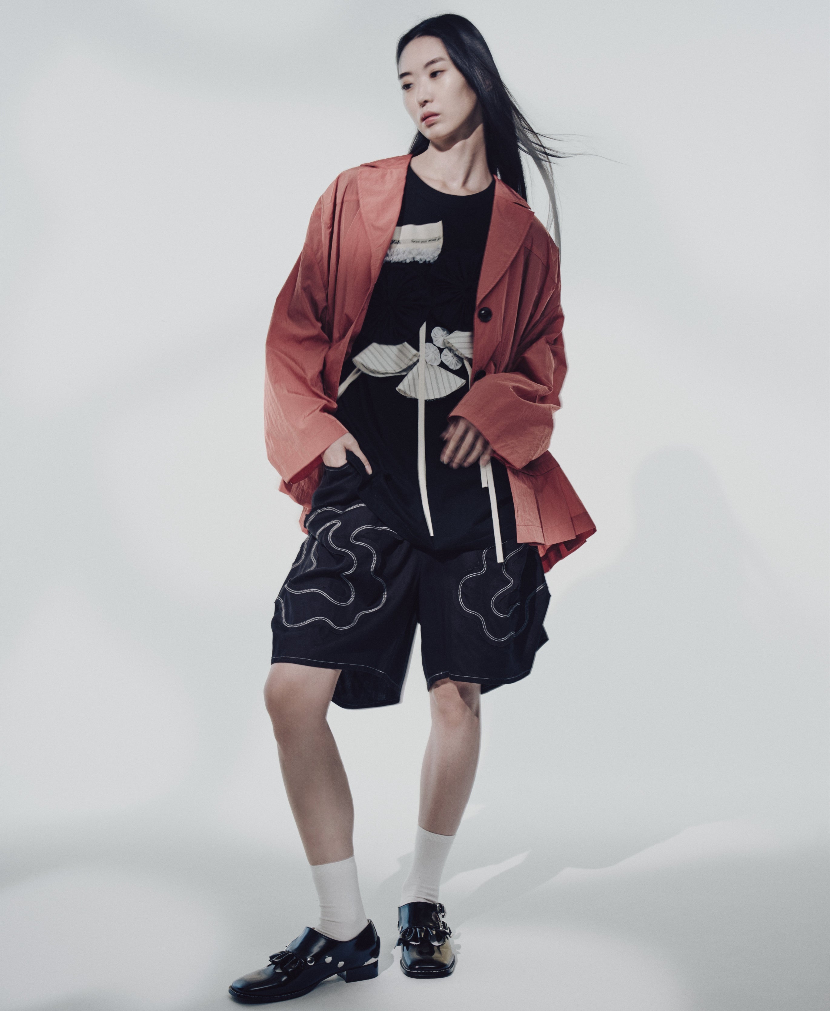 最終お値下げ！　新品　OHGA ohga オーガ　フラワージャケット ohga フラワージャケット BLACK