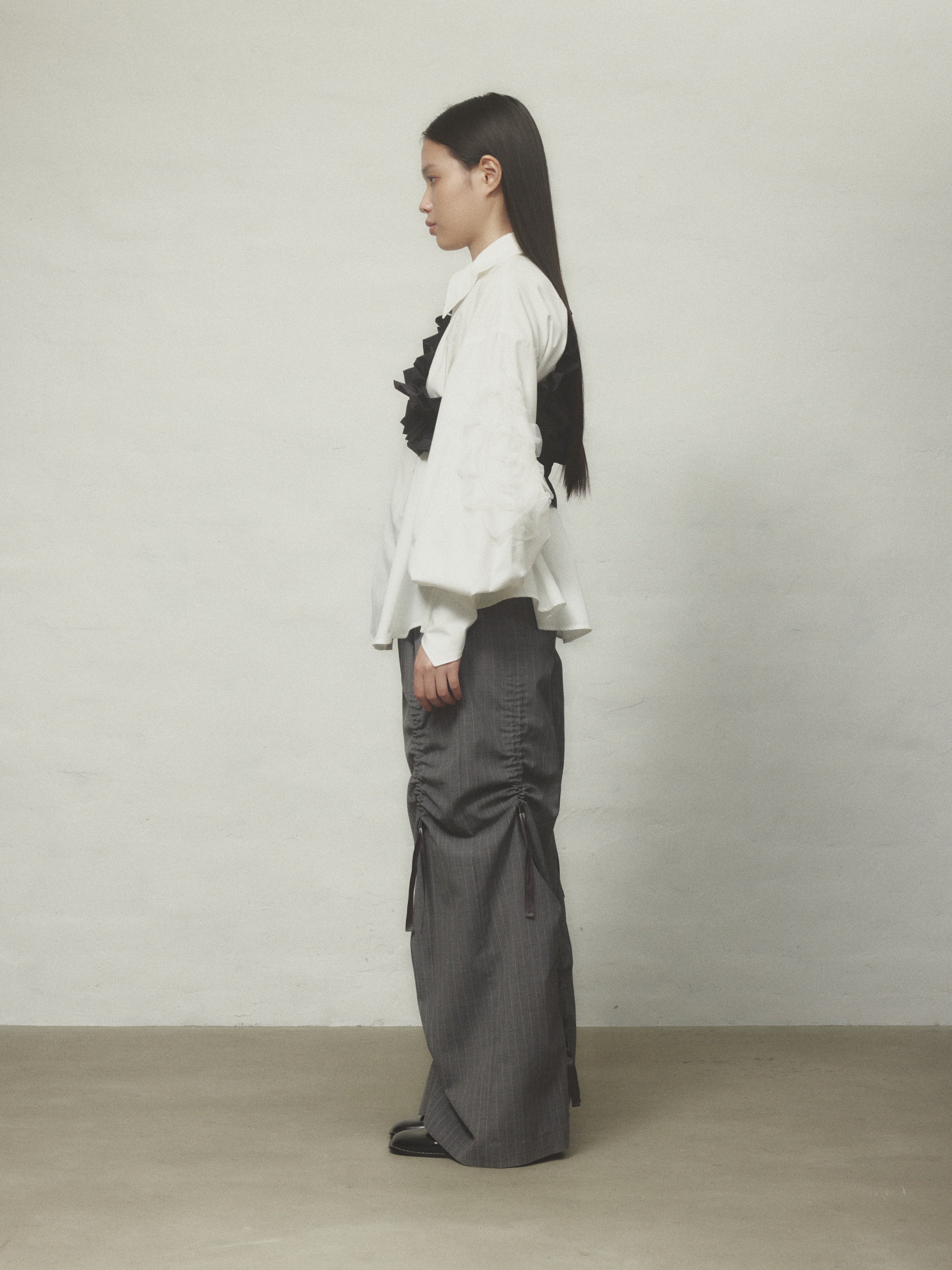 HOUGA/フリルTシャツ HOUGA frill strap・BLACK - tity