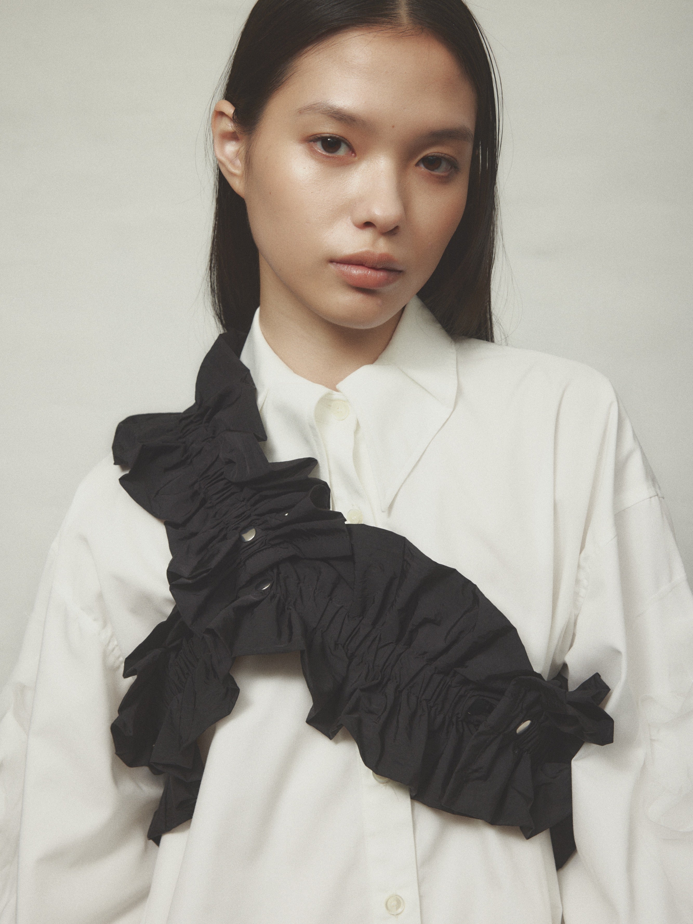 HOUGA/フリルTシャツ HOUGA frill strap・BLACK - tity