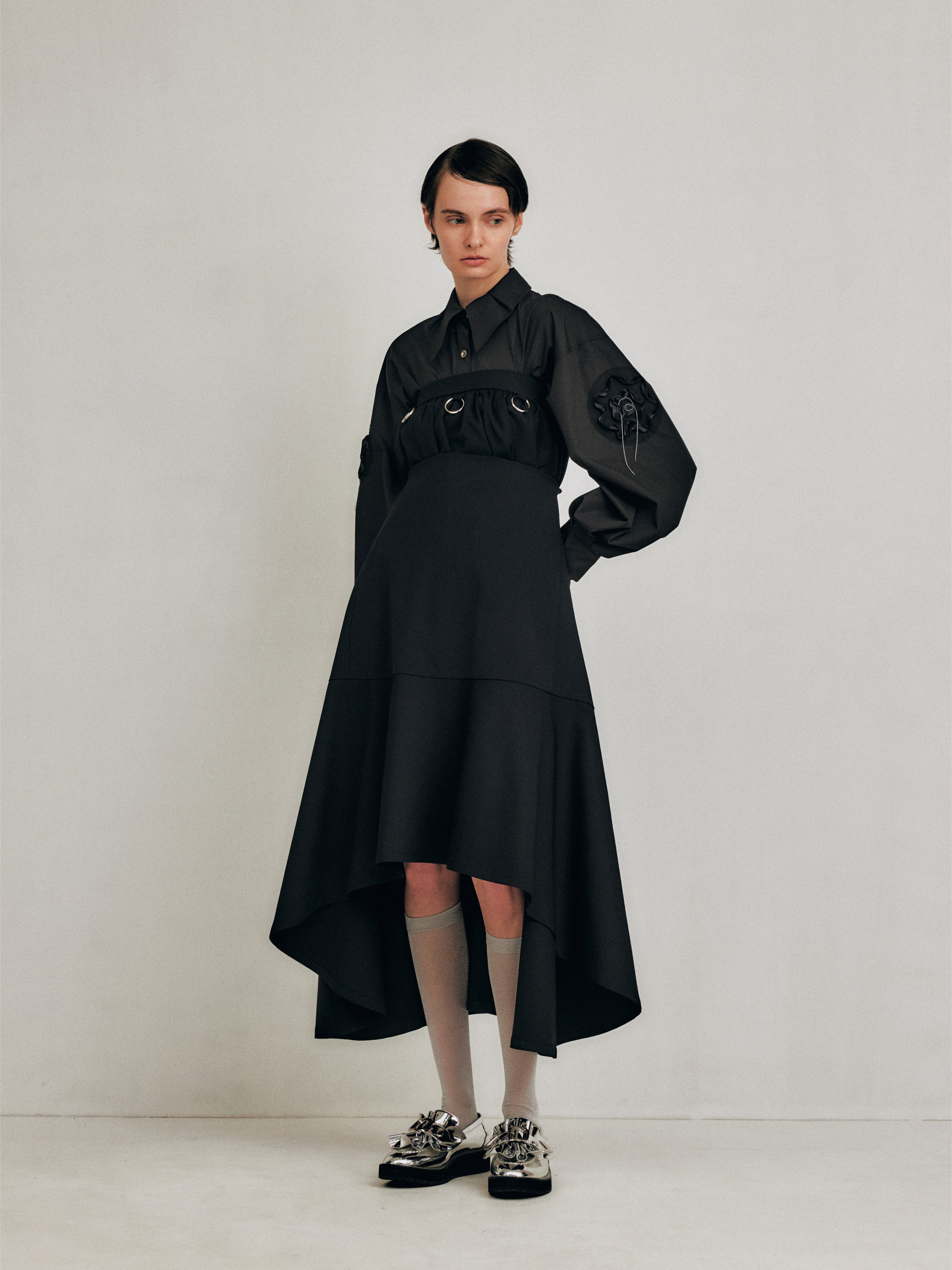 スカート HOUGA pajama jumper skirt black HOUGA pajama jumper skirt black HOUGA - ホウガ 公式